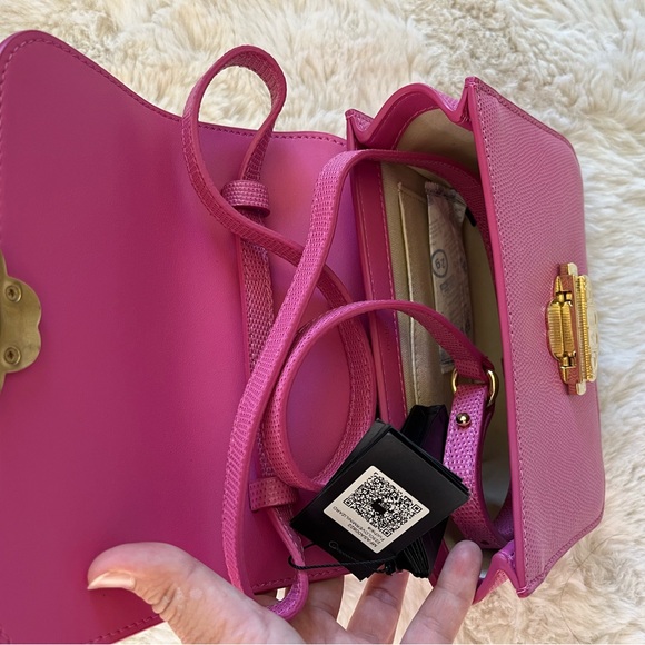 Maje pink lizard embossed Clover Bag BNWT - Picture 10 of 11